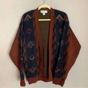 Vintage Aztec pattern cardigan size M